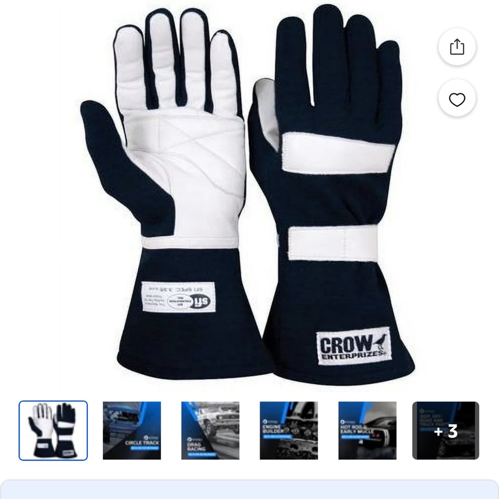 Kids Racing Gloves - Black and White